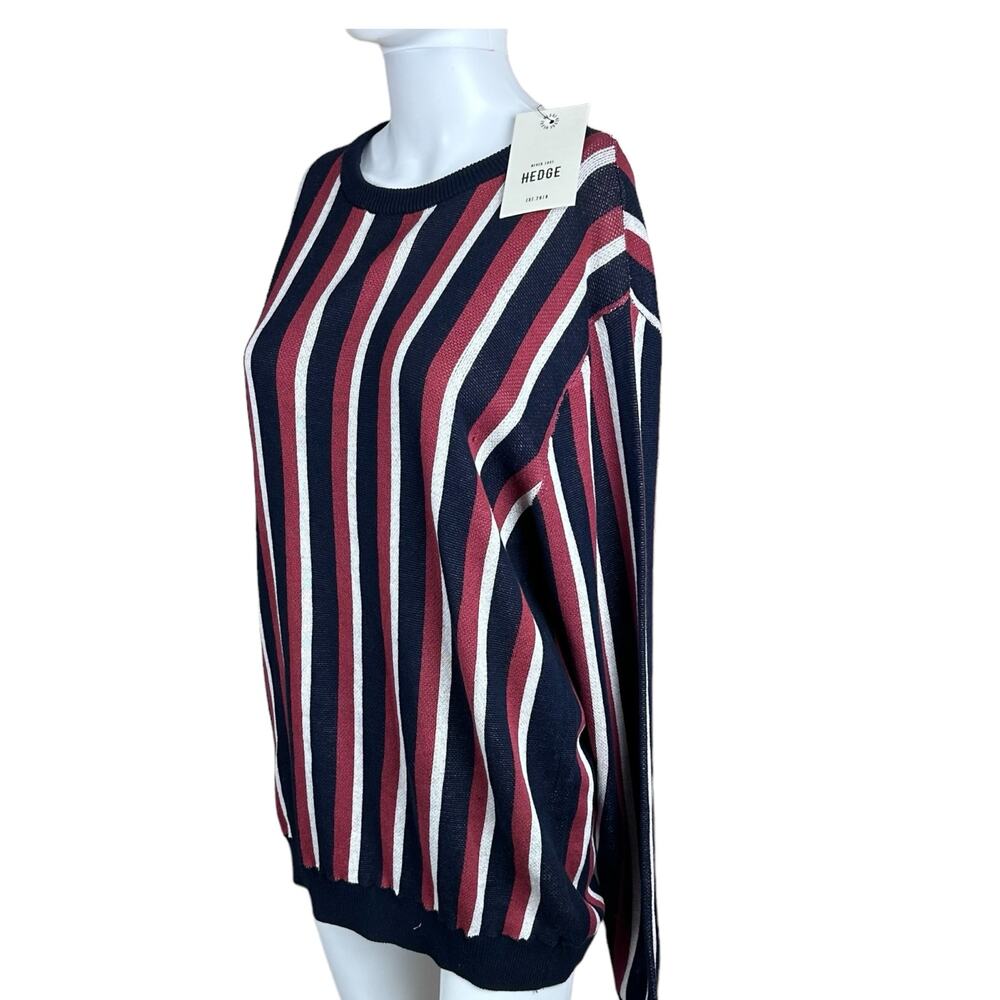 Never Lose Hedge Large 100% Cotton Striped Pullover Sweater - Picture 3 of 8